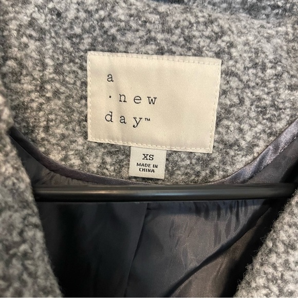 Warm Grey Pea Coat Lined Sz XS - Picture 3 of 5